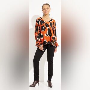 Joseph Ribkoff Tandoori V-Neck Top 🇨🇦